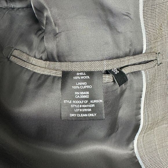 Theory Mens Size 38 Rudolf CF Kurson Suit Jacket Blazer Wool Gray Glen Plaid - Picture 6 of 7